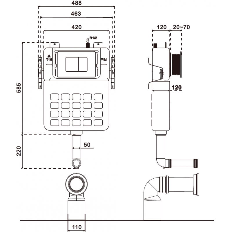 Mexen Tex Air S pneumatinis potinkinis stovas stovimam WC - 61102A