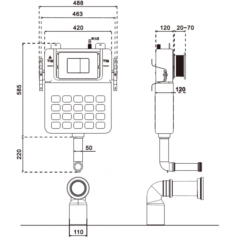 Mexen Tex Air S pneumatinis potinkinis stovas stovimam WC - 61102A