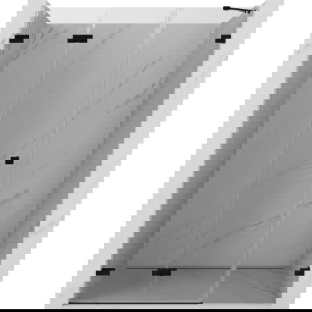 Mexen Lunar-F sulankstomos dešinės pusės dušo durys 130 cm, skaidrios, juodos - 836S-130-050-70-00-L