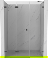 Mexen Lunar-F sulankstomos dušo durys kairės 140 cm, skaidrios, gun metalas - 836S-140-050-95-00-L