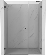 Mexen Lunar-B kairioji atveriamos dušo durys 130 cm, skaidrios, šlifuota gun gray - 832S-130-050-66-00-L