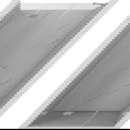 Mexen Lunar-F sulankstomos dušo durys kairės pusės 145 cm, permatomos, matinio nikelio - 836S-145-050-97-00-L