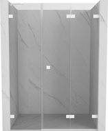 Mexen Lunar-F sulankstomos dešinės dušo durys 110 cm, permatomos, baltos - 836S-110-050-20-00-P