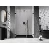 Mexen Lunar-B kairiosios pusės dušo durys 110 cm, permatomos, juodos - 832S-110-050-70-00-L