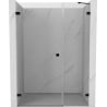 Mexen Lunar-B kairiosios pusės dušo durys 110 cm, permatomos, juodos - 832S-110-050-70-00-L
