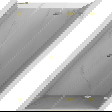 Mexen Lunar-F dešinės sulankstomos dušo durys 125 cm, permatomos, auksinės - 836S-125-050-50-00-P