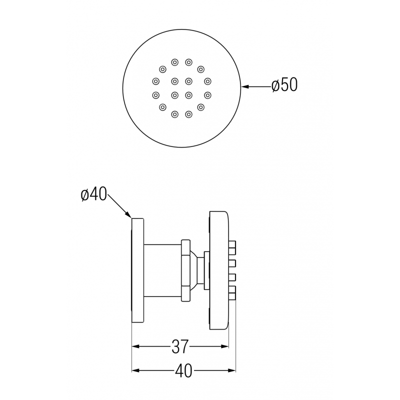 Mexen šoninė ant sienos montuojama purkštukas, chromas - 79361-00