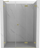 Mexen Lunar-F sulankiojamos dešinės dušo durys 110 cm, skaidrios, matinės aukso spalvos - 836S-110-050-55-00-P