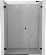 Mexen Lunar-B kairiosios pusės dušo durys 145 cm, skaidrios, juodos - 832S-145-050-70-00-L
