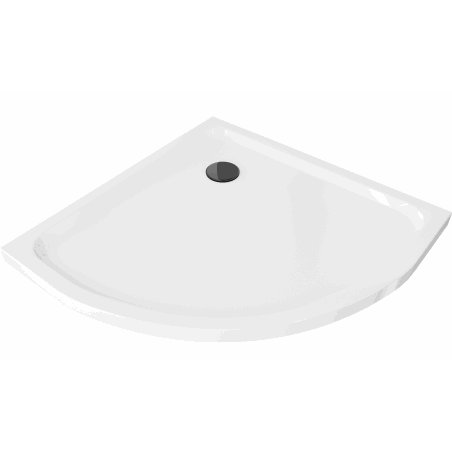 Mexen Flat pusapvalė plokščia dušo padėklas 100 x 100 cm, baltas, juodas sifonas - 41101010B