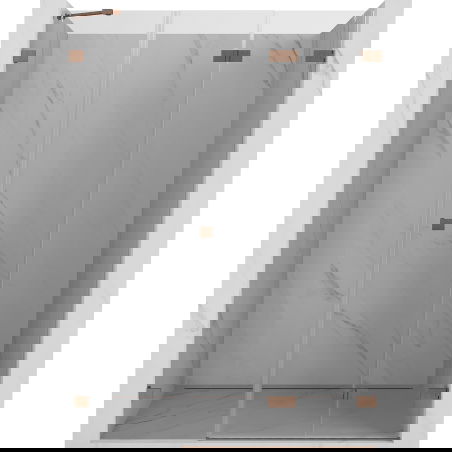 Mexen Lunar-F sulankstomos dešinės pusės 140 cm dušo durys, skaidrios, šlifuotas varis - 836S-140-050-65-00-P