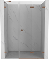 Mexen Lunar-F sulankstomos dešinės pusės 140 cm dušo durys, skaidrios, šlifuotas varis - 836S-140-050-65-00-P