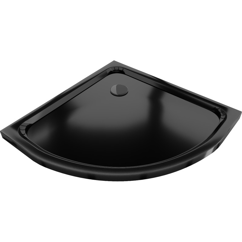 Mexen Flat pusapvalis dušo padėklas slim 100 x 100 cm, juodas, sifonas juodas - 41701010B