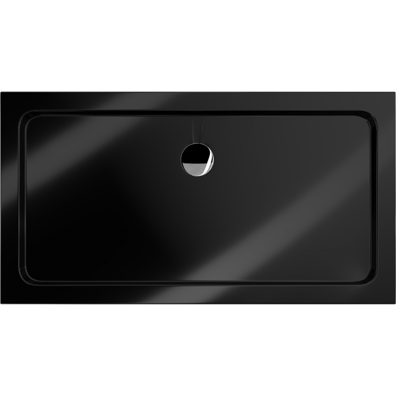 Mexen Flat stačiakampis plonas dušo padėklas 130 x 70 cm, juodas, sifonas chromuotas - 40707013
