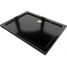 Mexen Flat stačiakampis dušo padėklas slim 90 x 70 cm, juodas, aukso spalvos sifonas - 40707090G
