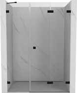 Mexen Lunar-F sulankstomos dešinės pusės dušo durys 140 cm, skaidrios, juodos - 836S-140-050-70-00-P