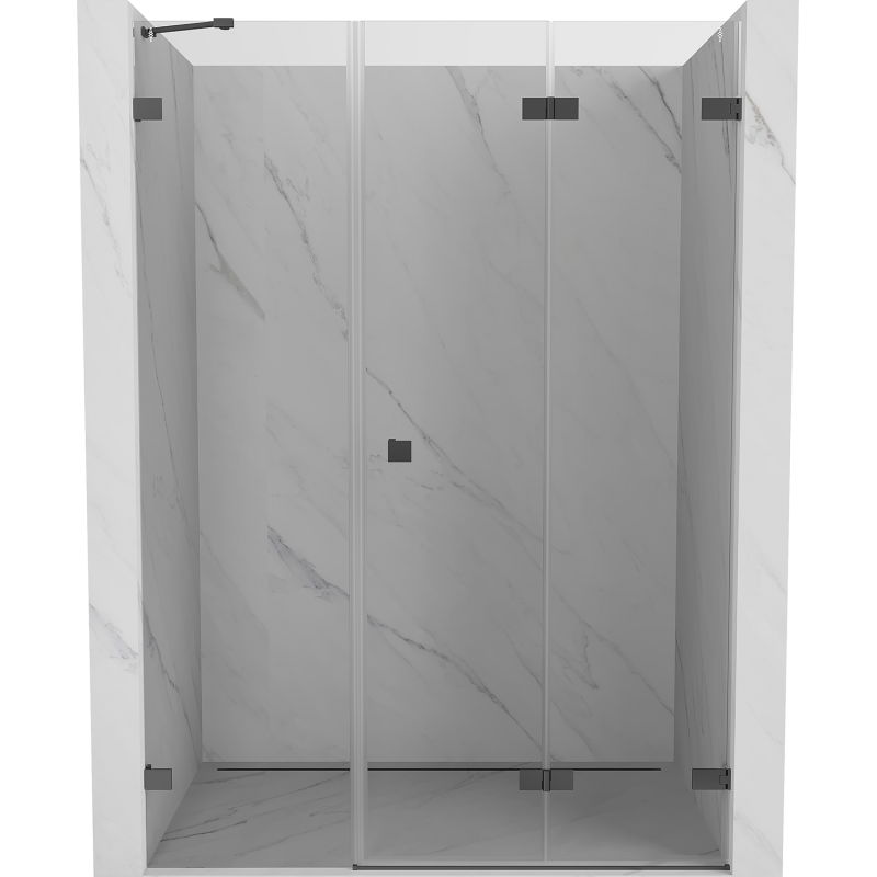 Mexen Lunar-F sulankstomos dušo durys, dešinės, 120 cm, permatomos, deimantinis plienas - 836S-120-050-95-00-P