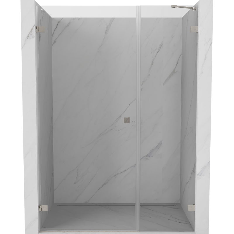 Mexen Lunar-B kairiosios pusės dušo durys 135 cm, skaidrios, šlifuoto nikelio - 832S-135-050-97-00-L