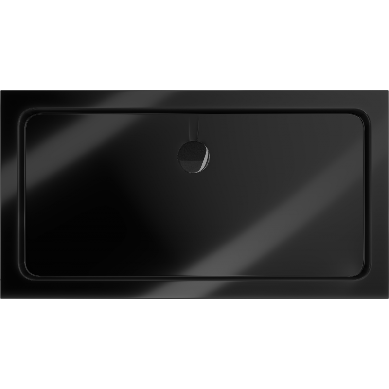 Mexen Flat stačiakampis dušo padėklas plonas 120 x 70 cm, juodas, juodas sifonas - 40707012B