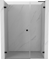 Mexen Lunar-B L atveriamos kairinės dušo durys 145 cm, permatomos, juodos - 832SL-145-050-70-00-L