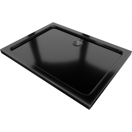 Mexen Flat stačiakampis dušo padėklas slim 90 x 80 cm, juodas, juodas sifonas - 40708090B