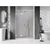 Mexen Lunar-F L lygios duso durys 130 cm, skaidrios, baltos - 836SL-130-050-20-00-L