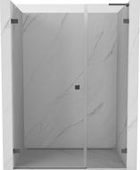 Mexen Lunar-B L atveriamosios dušo durys kairėje, 130 cm, skaidrios, ginklų metalas - 832SL-130-050-95-00-L