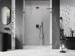 Mexen Lunar-B L dušo durys, varstomos, kairės pusės, 130 cm, skaidrios, tamsus metalas - 832SL-130-050-95-00-L