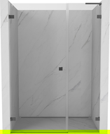 Mexen Lunar-B L, kairiųjų durų dušo durys, 145 cm, permatomos, šaunuomenės metalo - 832SL-145-050-95-00-L