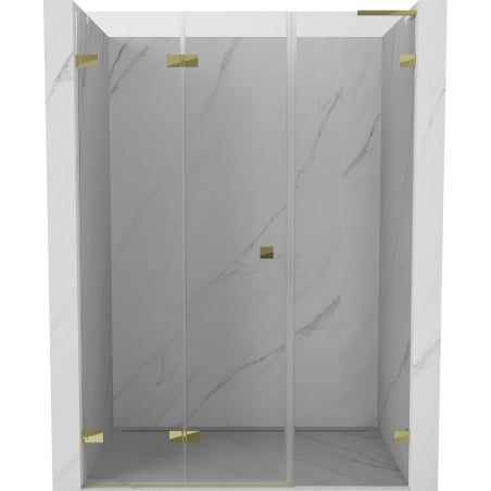 Mexen Lunar-F L sulankstomos dušo durys kairės 120 cm, skaidrios, auksinės - 836SL-120-050-50-00-L