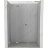 Mexen Lunar-F L sulankstomos dušo durys kairė 130 cm, skaidrios, auksinės - 836SL-130-050-50-00-L