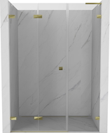 Mexen Lunar-F L sulankstomos dušo durys kairės 140 cm, skaidrios, auksinės - 836SL-140-050-50-00-L