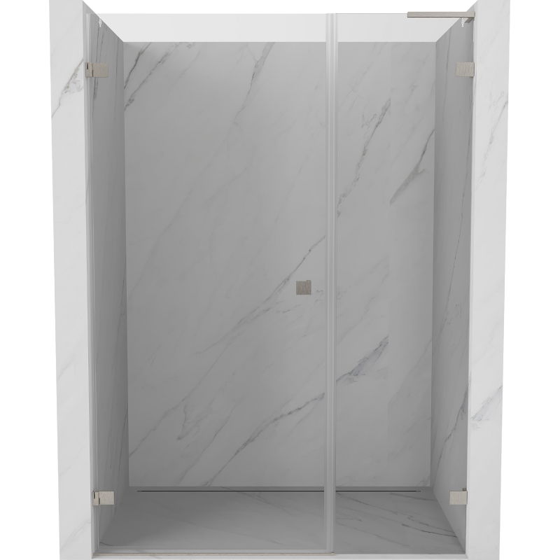 Mexen Lunar-B L kairūs šarnyrinės dušo durys 110 cm, skaidrios, šlifuotas nikelis - 832SL-110-050-97-00-L