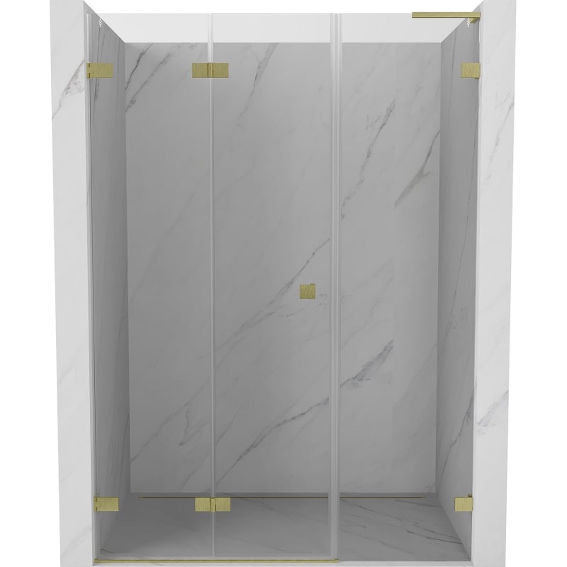 Mexen Lunar-F L dušo durys, kairysis atverčiamas, 120 cm, skaidrus, auksinis šlifuotas - 836SL-120-050-55-00-L