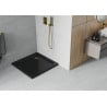 Mexen Flat kvadratinis slim tipo dušo padėklas 100 x 100 cm, Juoda, sifonas Auksinė- 40701010G