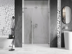 Mexen Lunar-B L dešinės pusės dušo durys 135 cm, skaidrios, chromas - 832SL-135-050-01-00-P