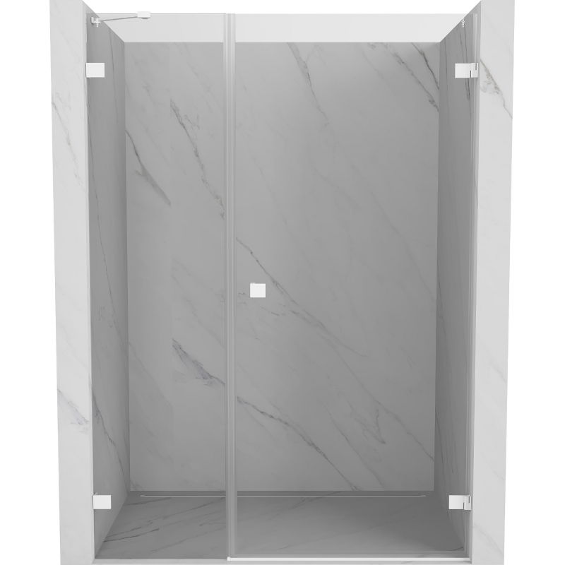 Mexen Lunar-B dešinės pusės dušo durys 130 cm, skaidrios, baltos - 832S-130-050-20-00-P