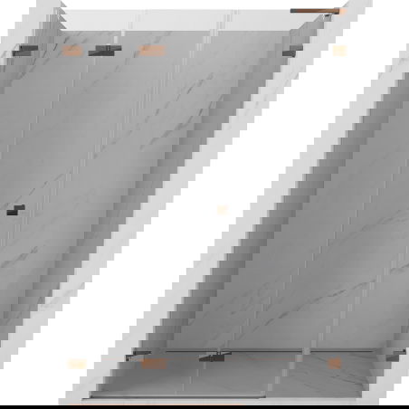 Mexen Lunar-F L sulankstomos dušo durys kairės 135 cm, skaidrios, rausvas auksas - 836SL-135-050-60-00-L