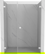 Mexen Lunar-B dušo durys, atveriamos dešinės pusės, 145 cm, permatomos, baltos - 832S-145-050-20-00-P