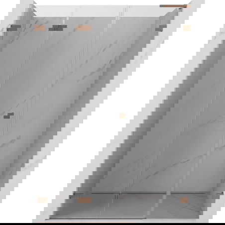 Mexen Lunar-F L lankstomos dušo durys kairios 115 cm, skaidrios, šlifuotas varis - 836SL-115-050-65-00-L