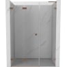 Mexen Lunar-F L sulankiojamos dešinės pusės dušo durys 140 cm, skaidrios, šlifuota varis - 836SL-140-050-65-00-L