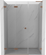 Mexen Lunar-F L sulankiojamos dešinės pusės dušo durys 140 cm, skaidrios, šlifuota varis - 836SL-140-050-65-00-L