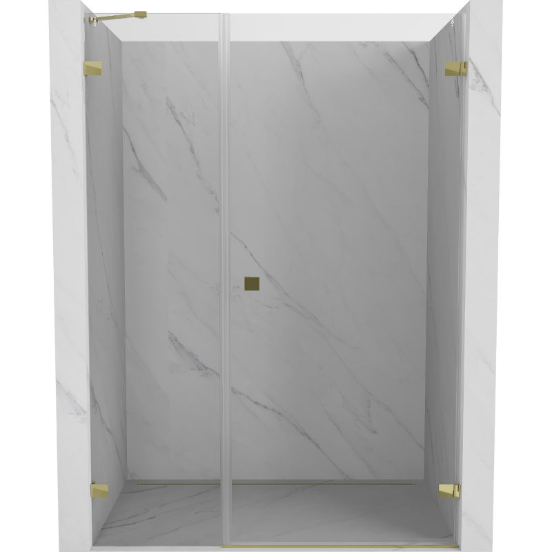 Mexen Lunar-B dušo durys dešinės pusės 130 cm, skaidrios, auksinės - 832S-130-050-50-00-P