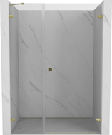 Mexen Lunar-B dušo durys dešinės pusės 130 cm, skaidrios, auksinės - 832S-130-050-50-00-P