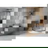 Mexen Rio dušo kabina pusapvalė 80 x 80 cm, juostelės, juoda + Rio padėklas, baltas - 863-080-080-70-20-4710