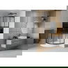 Mexen Rio dušo kabina pusapvalė 80 x 80 cm, juostelės, juoda + Rio padėklas, baltas - 863-080-080-70-20-4710