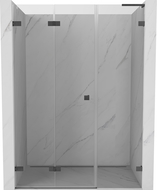 Mexen Lunar-F L sulankstomos dušo durys, kairė, 140 cm, skaidrios, „gun gray“ šlifuota - 836SL-140-050-66-00-L