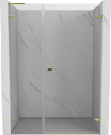 Mexen Lunar-B L dešrainių durys, dešinės 125 cm, skaidrios, auksinės - 832SL-125-050-50-00-P