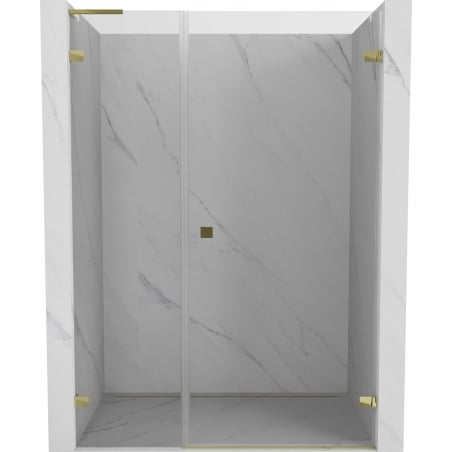 Mexen Lunar-B L dešinės pusės dušo durys 140 cm, skaidrios, auksinės - 832SL-140-050-50-00-P