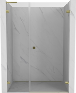 Mexen Lunar-B L dešinės pusės dušo durys 140 cm, skaidrios, auksinės - 832SL-140-050-50-00-P